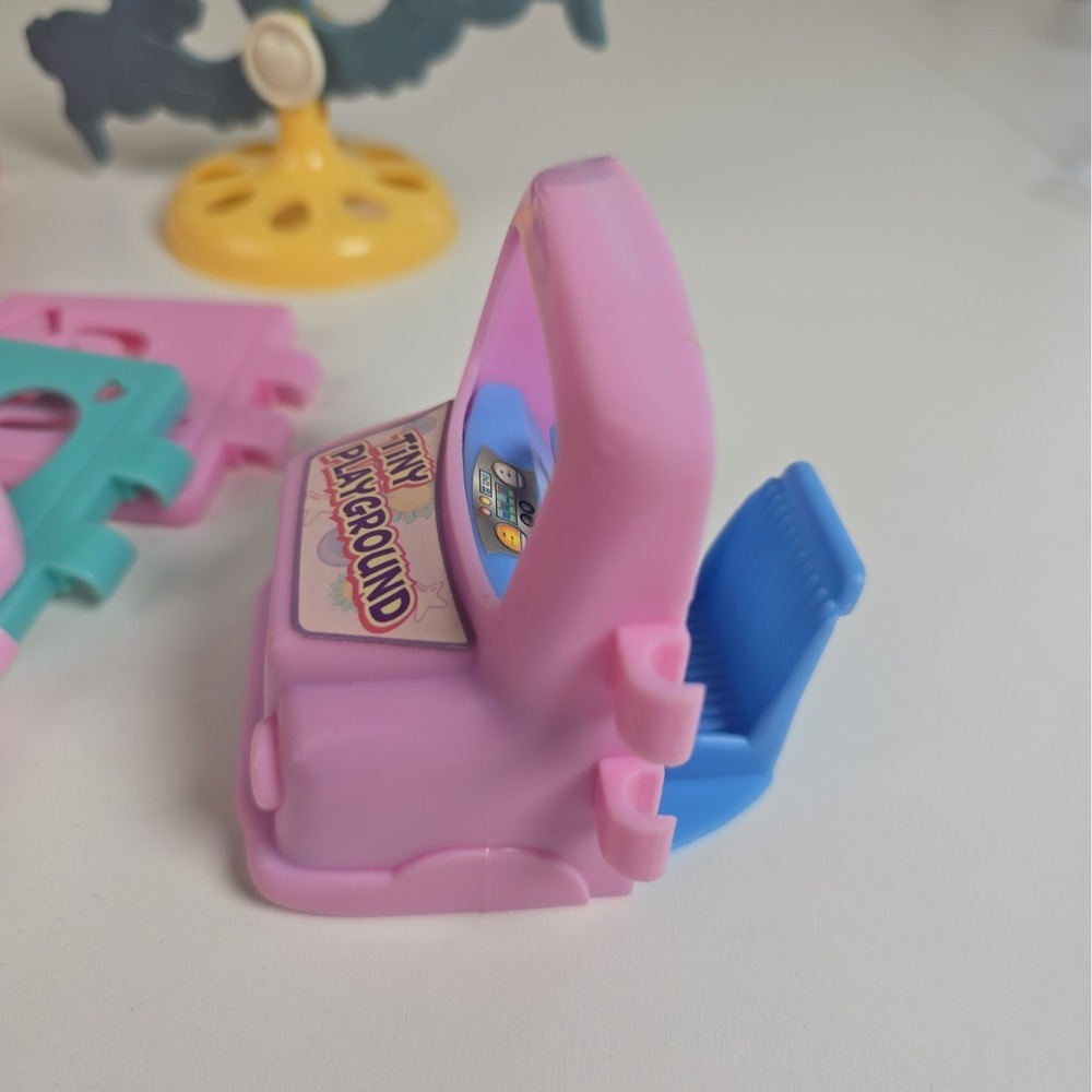 Vintage Lil Kidz Playset Playground Merry Go Round Teeter Totter Car Accessories - Picture 5 of 6